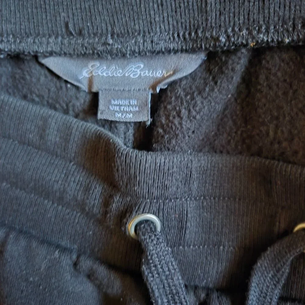 Eddie Bauer Men's Fleece Black Jogger Sweatpants Size M - Picture 4 of 8